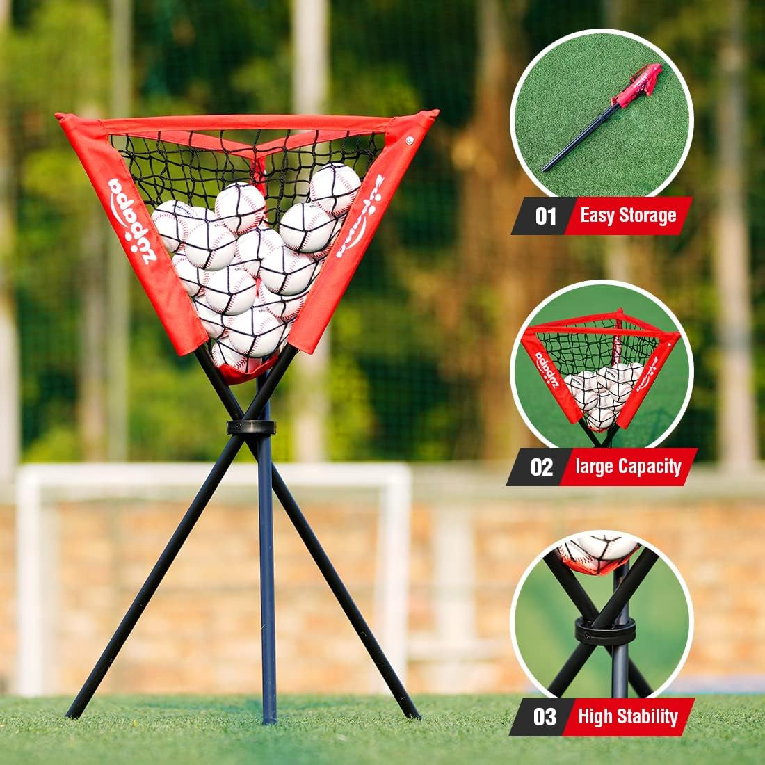 7X7 Feet Baseball Softball Hitting Pitching Net Tee Caddy Set with Strike Zone, Baseball Backstop Practice Net for Pitching Batting Catching for All Skill Levels