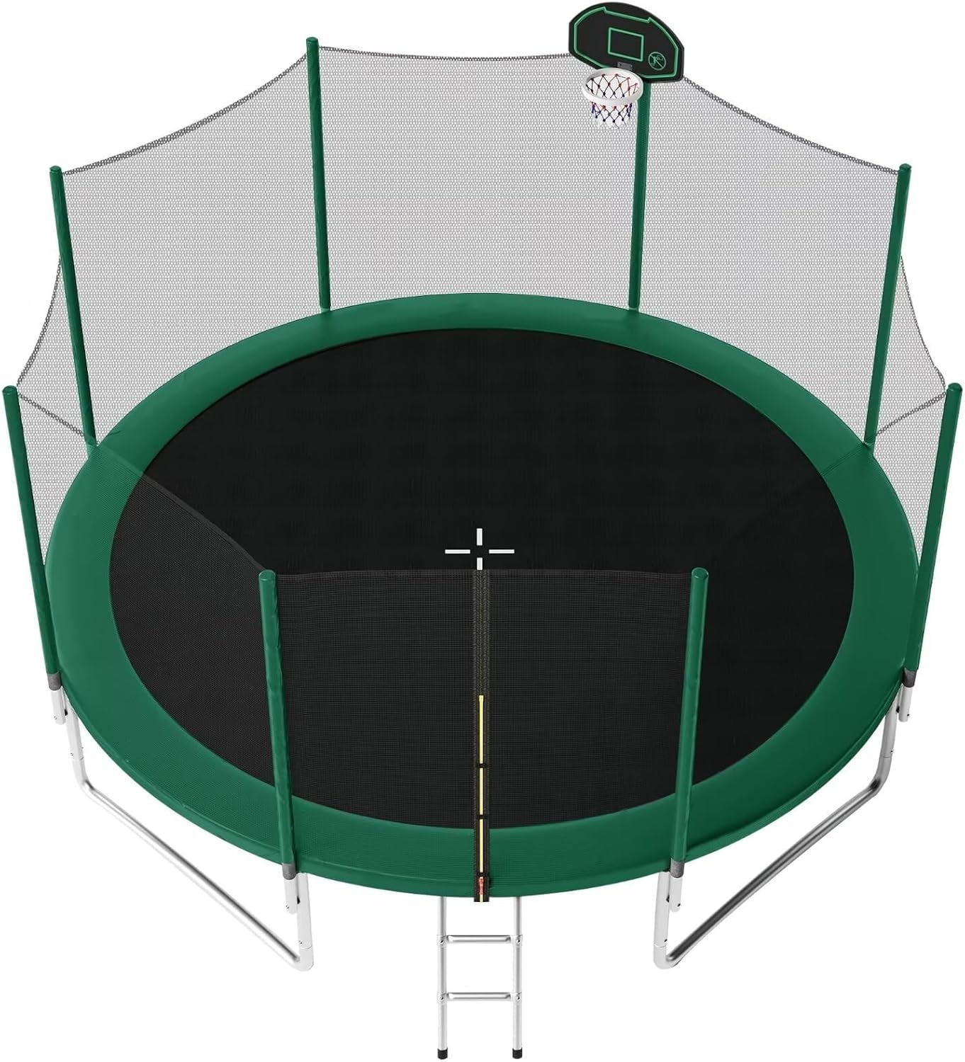 Trampoline 14FT 16FT Trampoline for Kids and Adults with Basketball Hoop, Enclosure Net & Ladder 1500LBS ASTM Approved Outdoor Recreational Trampolines